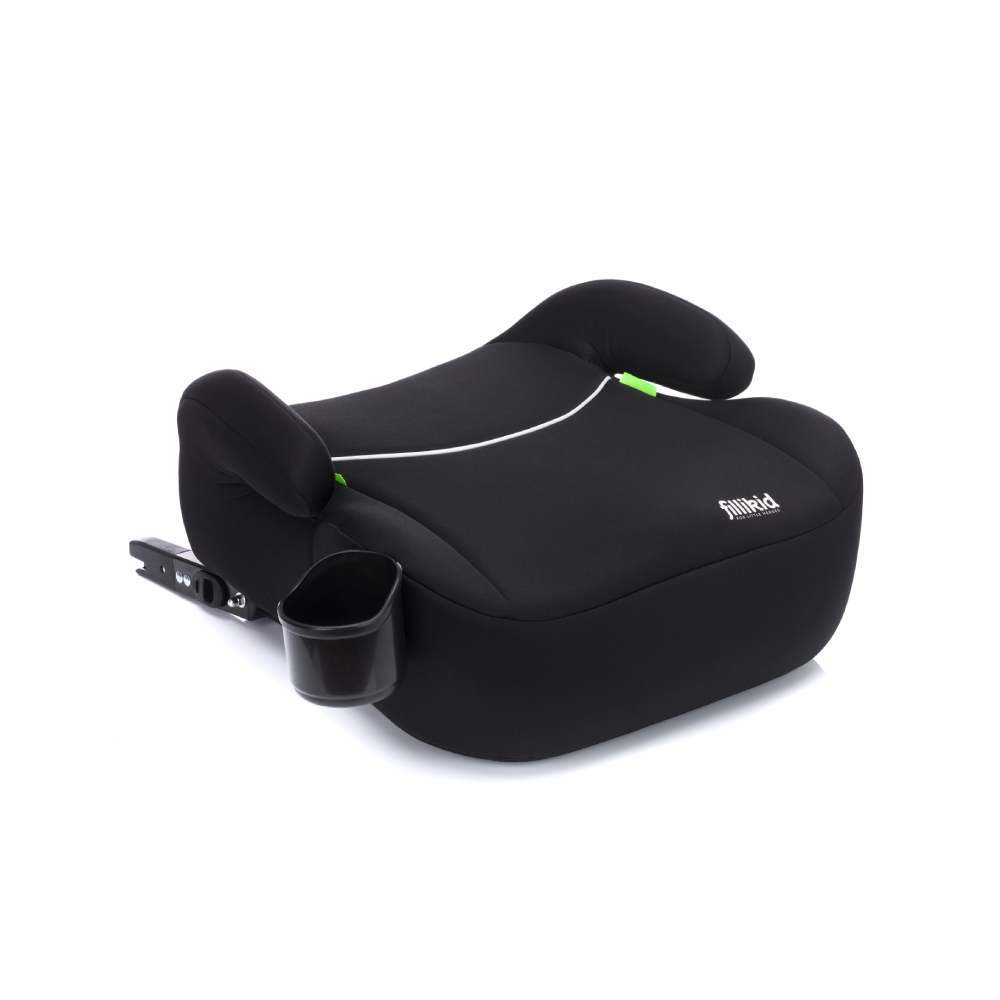 01 fillikid booster sjedalo za auto s isofix i size prikljuckom i drzacem za casu crna