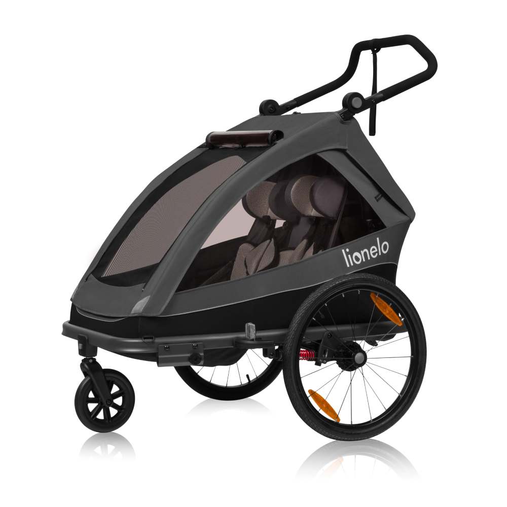 01lionelo cama djecja kolica i prikolica za bicikl za dvoje djece black onyx 1