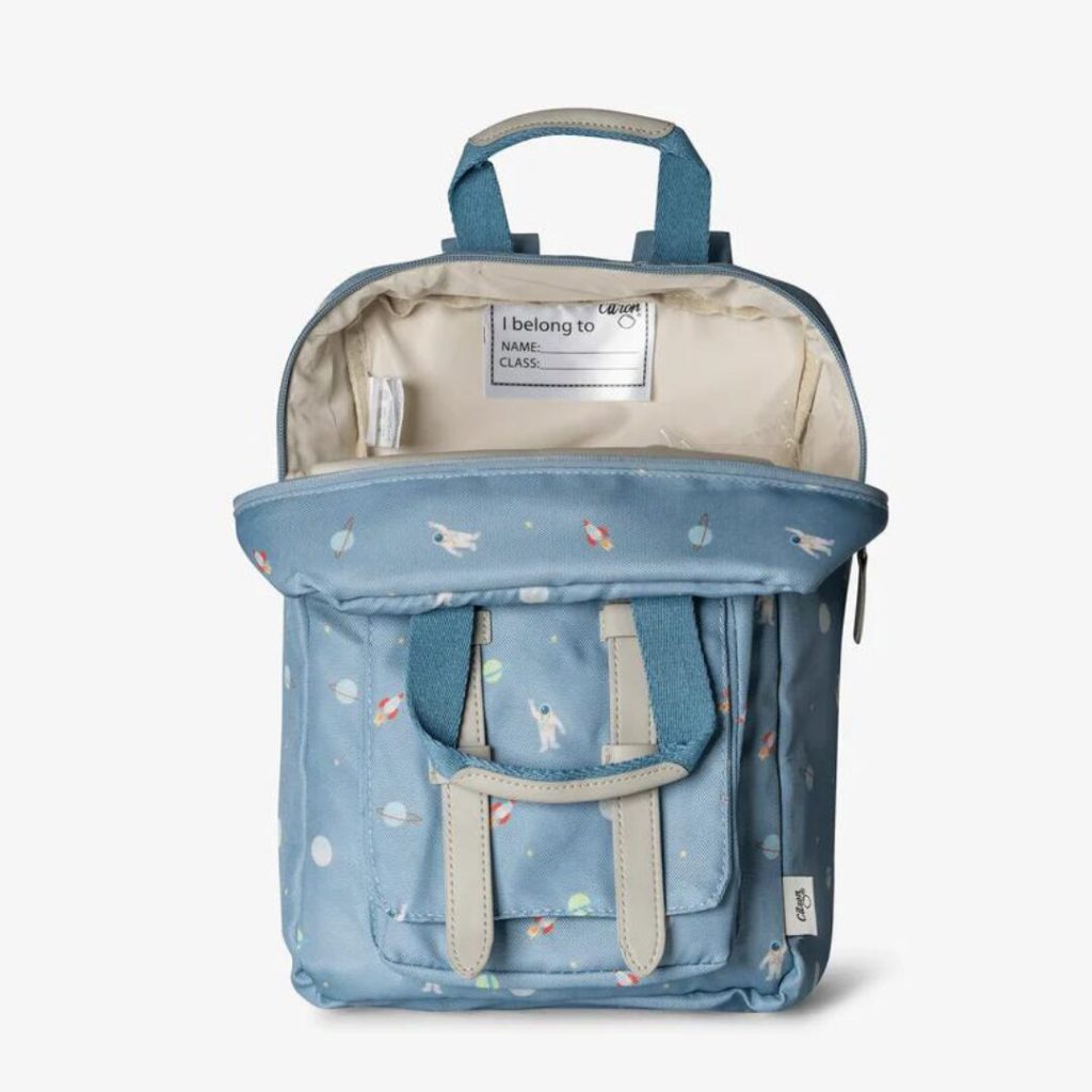 Kids Backpack Spaceship Dusty Blue 3