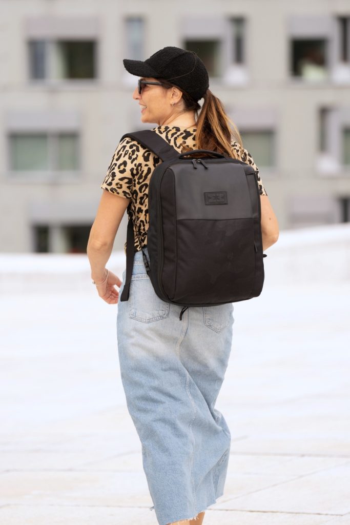 MiniMeis Black Premium Backpack Lifestyle 3